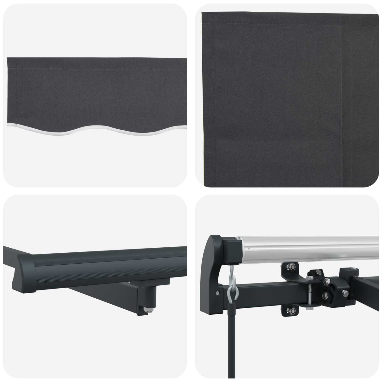 Retractable Awning Retractable Manual Anthracite 400 x 200 cm
