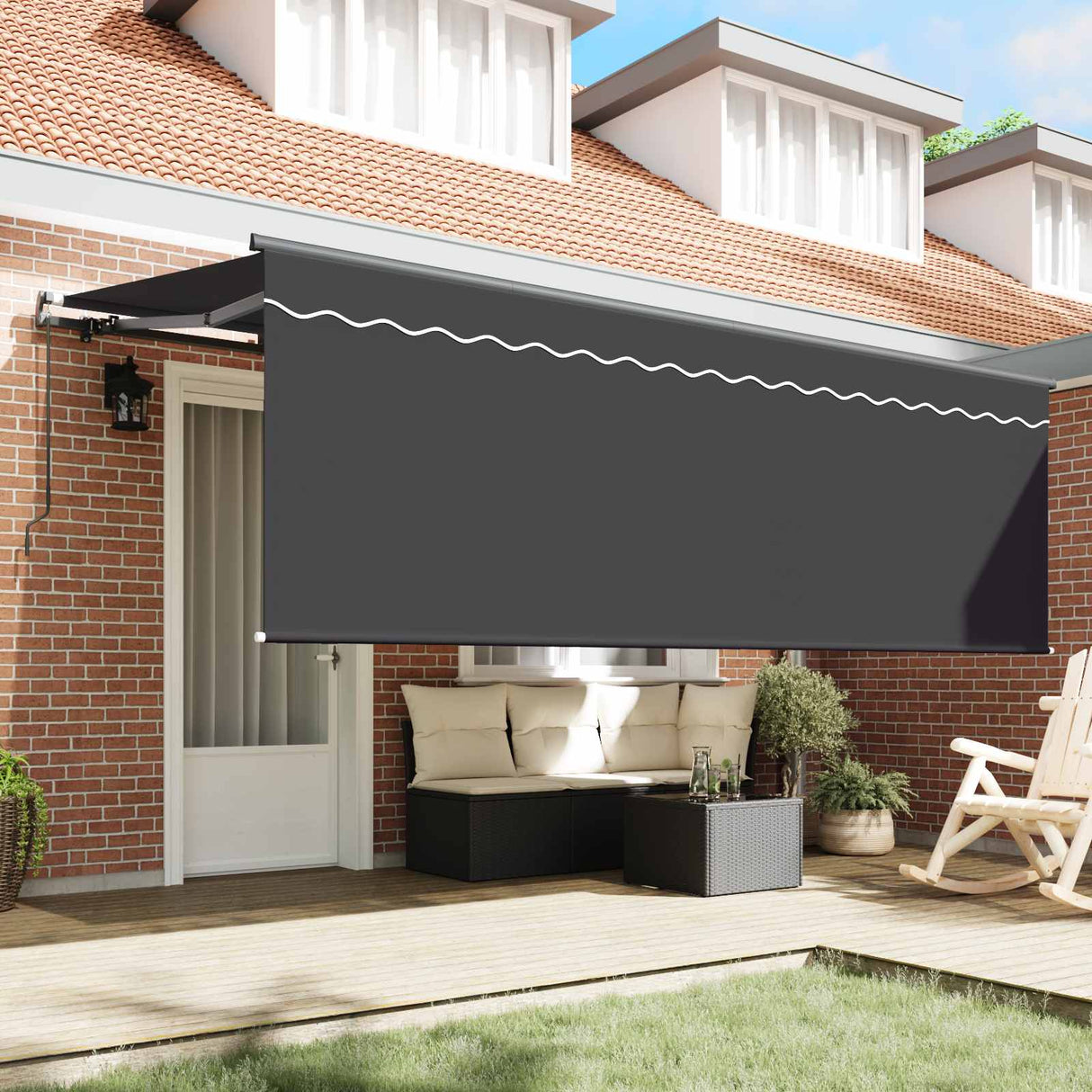 Retractable Awning Retractable Manual Anthracite 400 x 200 cm