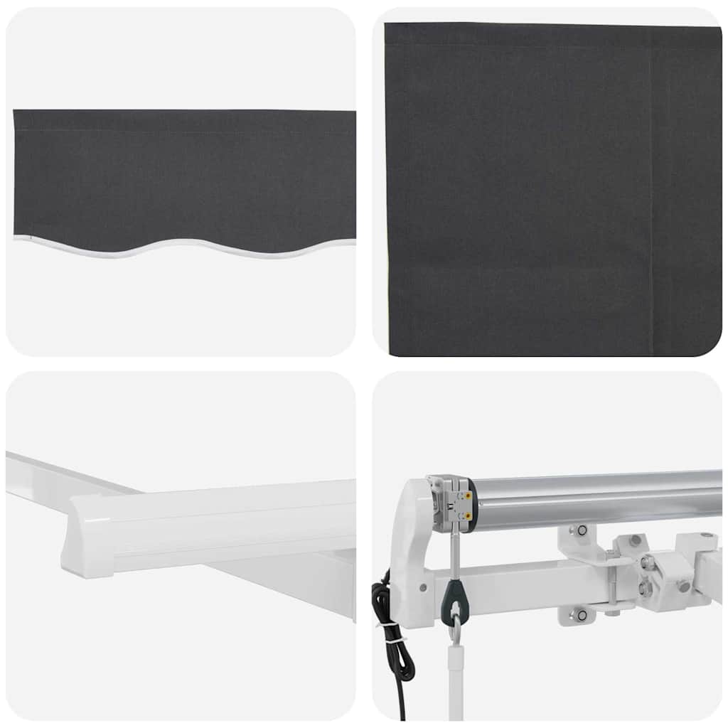 Retractable Awning Anthracite 400 x 200 cm Fabric
