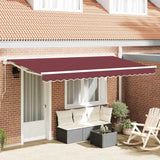 Retractable Awning Manual Burgundy 400x200 cm Fabric