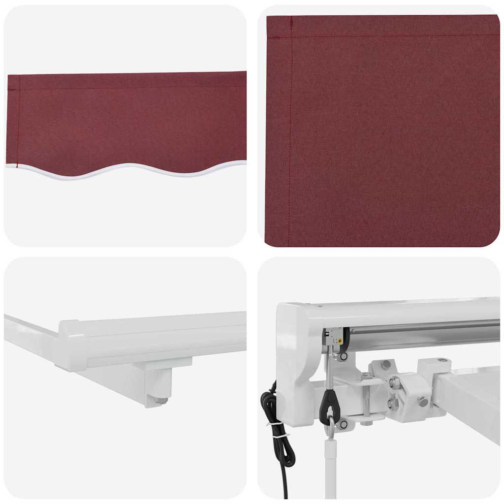 Retractable Awning Burgundy 400x200 cm Fabric