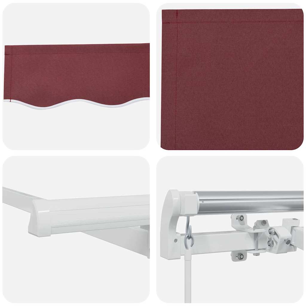 Retractable Awning Burgundy 400 x 200 cm Polyester, Aluminium