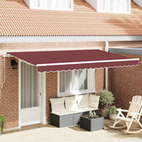 Retractable Awning Burgundy 400 x 200 cm Polyester, Aluminium