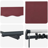 Retractable Awning Burgundy 400 x 200 cm Polyester, Aluminium