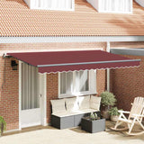 Retractable Awning Burgundy 400 x 200 cm Polyester, Aluminium