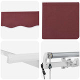 Retractable Awning Burgundy 400 x 200 cm Polyester, Aluminium