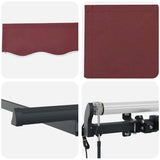 Retractable Awning Burgundy 400 x 200 cm Polyester, Aluminium