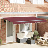 Retractable Awning Burgundy 400 x 200 cm Polyester, Aluminium