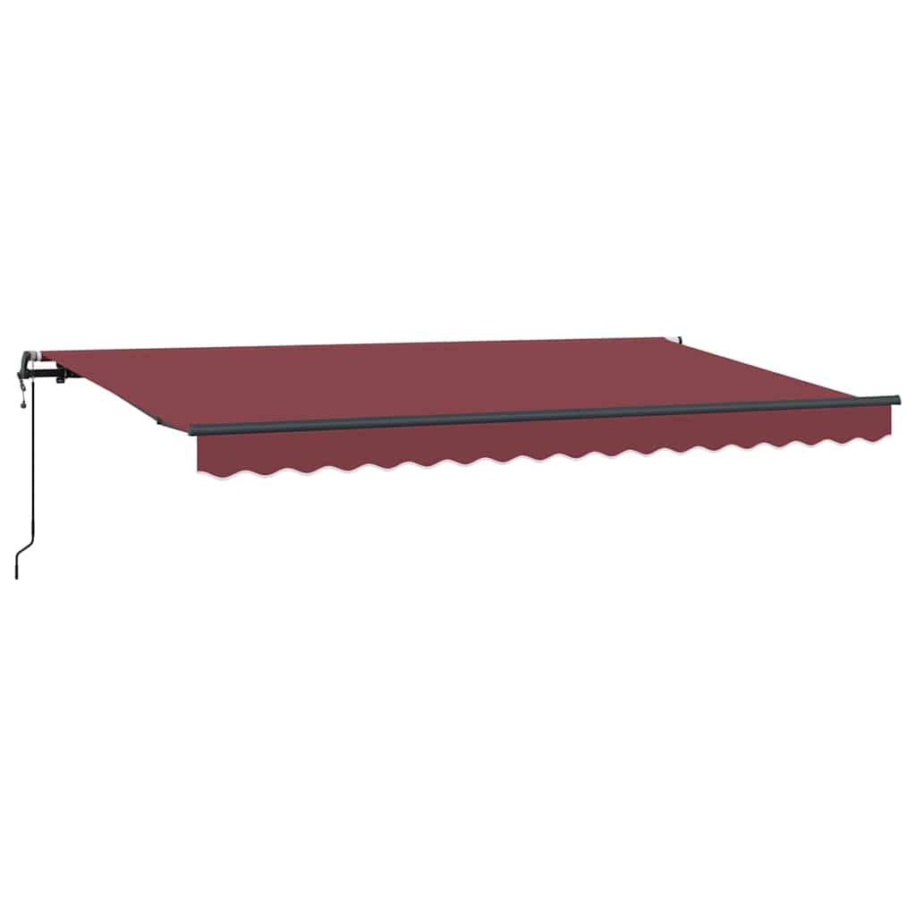 Retractable Awning Burgundy 400 x 200 cm Polyester, Aluminium