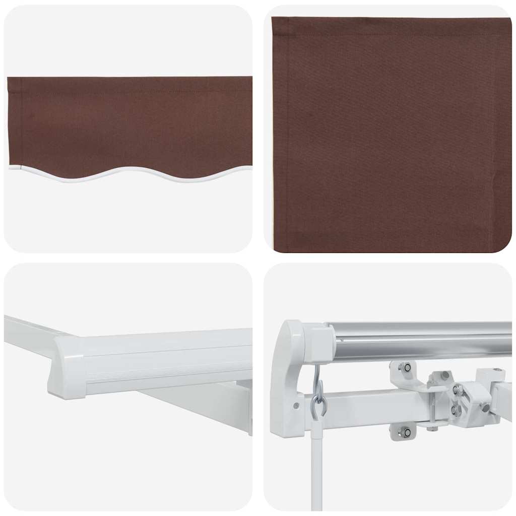 Retractable Awning Brown 400 x 200 cm Polyester, Aluminium