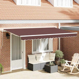 Retractable Awning Brown 400 x 200 cm Polyester, Aluminium