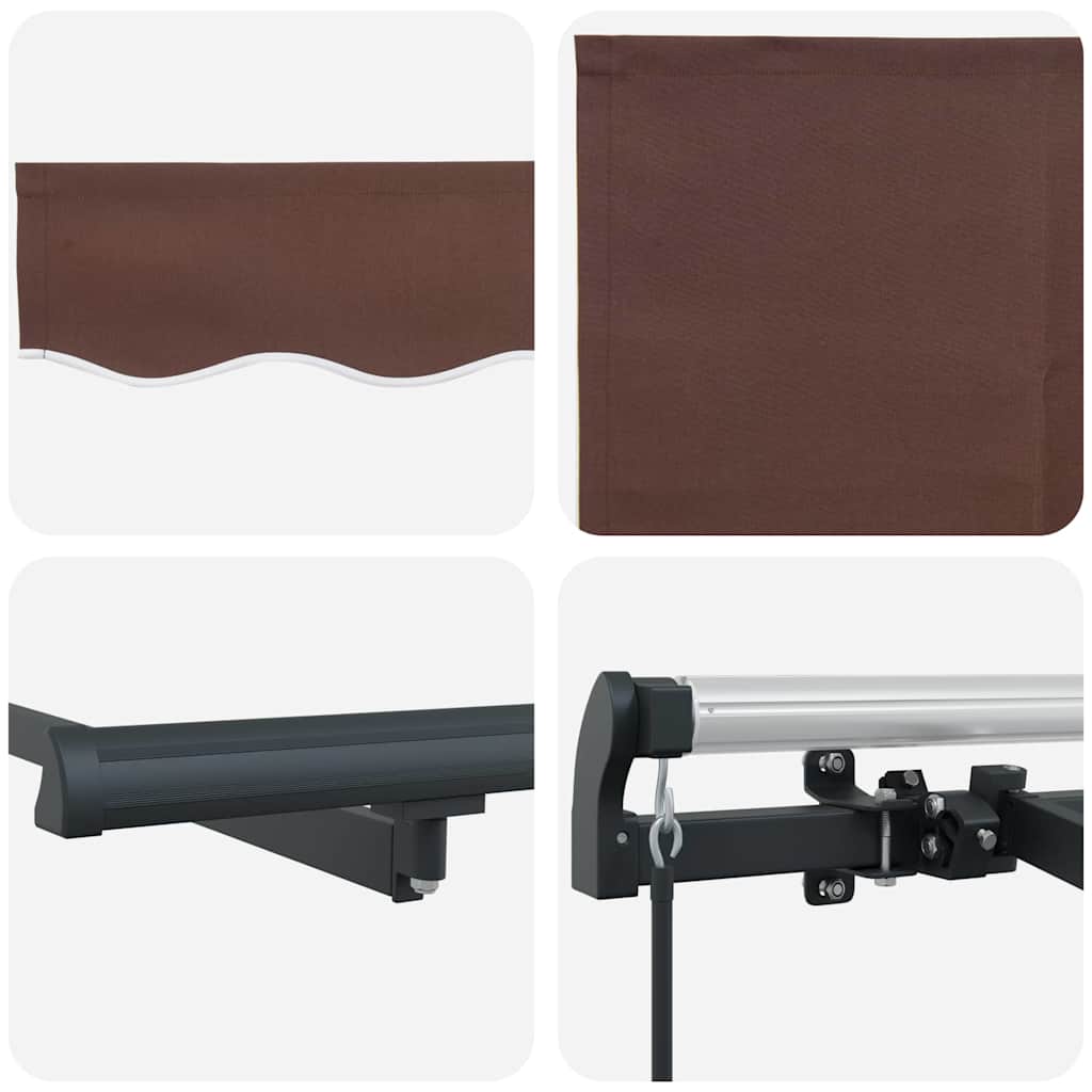 Retractable Awning Brown 400 x 200 cm Polyester, Aluminium
