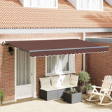 Retractable Awning Brown 400 x 200 cm Polyester, Aluminium