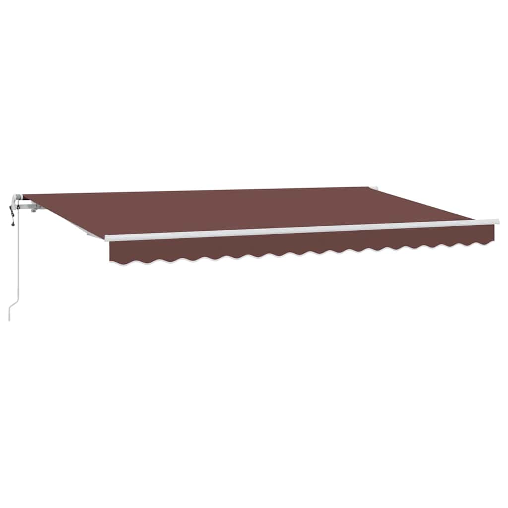 Retractable Awning Brown 400 x 200 cm Polyester, Aluminium
