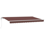 Retractable Awning Brown 400 x 200 cm Polyester, Aluminium