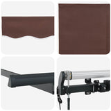 Retractable Awning Brown 400 x 200 cm Polyester, Aluminium