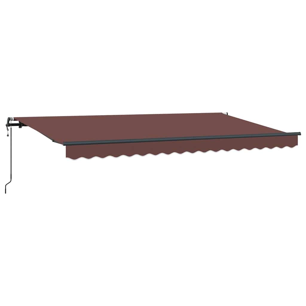 Retractable Awning Brown 400 x 200 cm Polyester, Aluminium