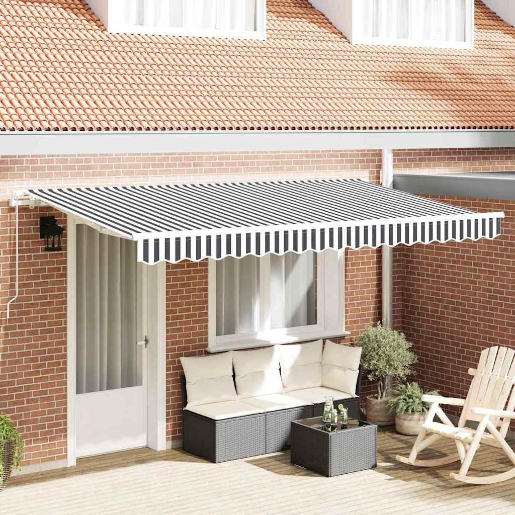 Retractable Awning Anthracite, White 400 x 200 cm