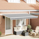 Retractable Awning Anthracite, White 400 x 200 cm