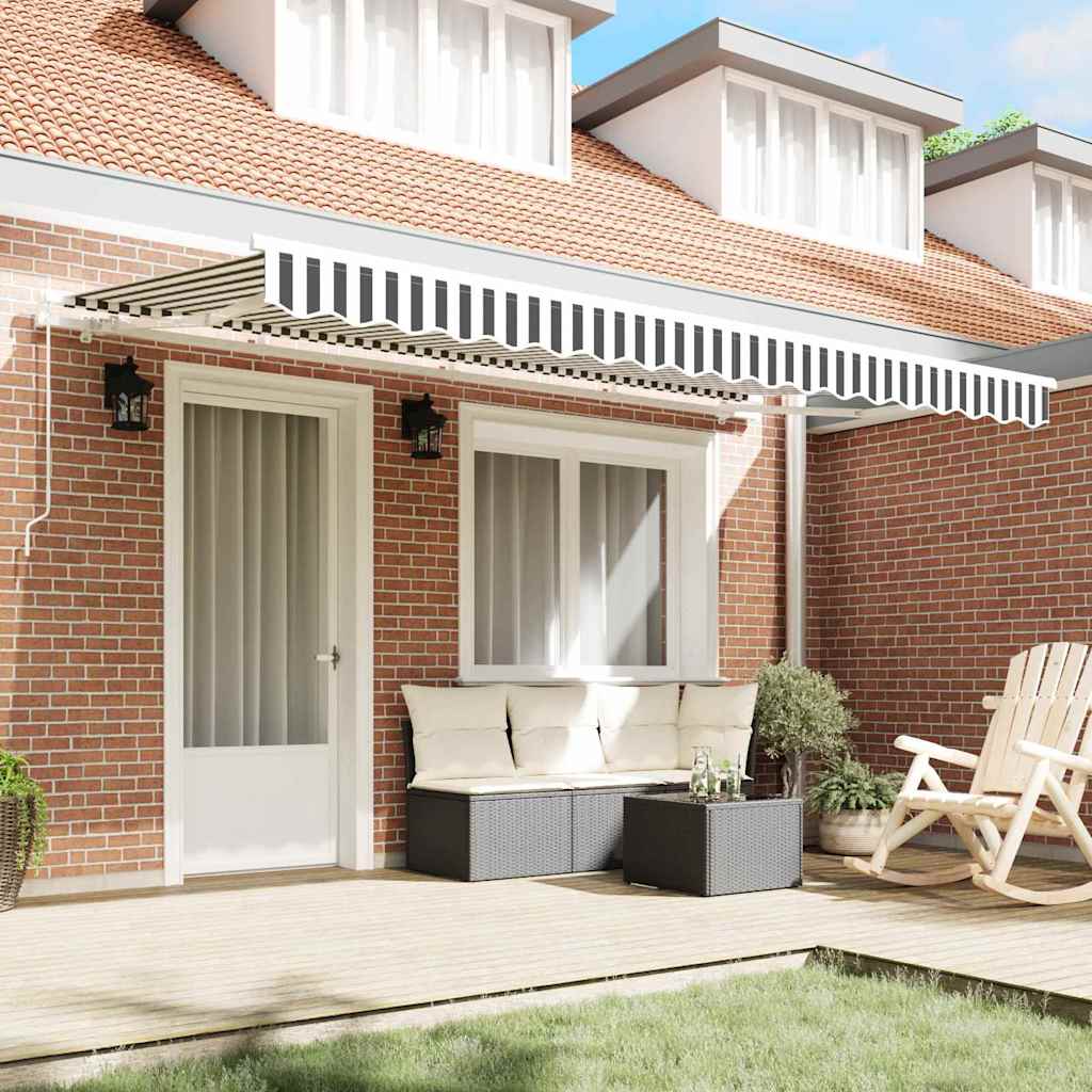 Retractable Awning Anthracite, White 400 x 200 cm