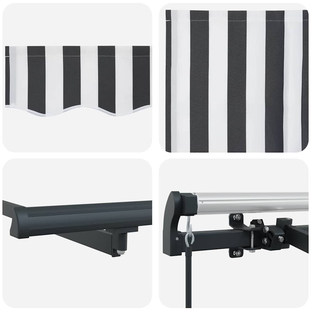 Retractable Awning Anthracite, White 400 x 200 cm