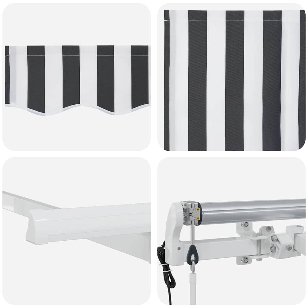 Retractable Awning Anthracite, White 400 x 200 cm