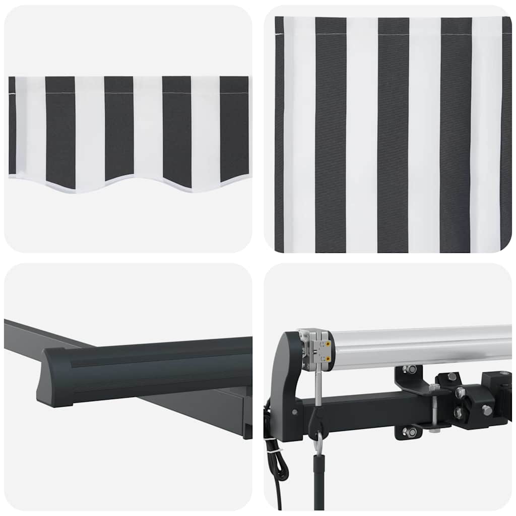 Retractable Awning Anthracite, White 400 x 200 cm