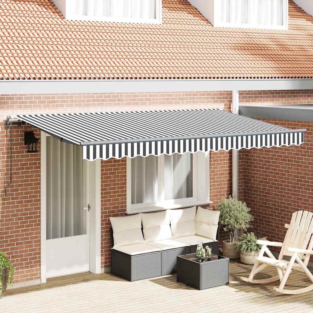 Retractable Awning Anthracite, White 400 x 200 cm