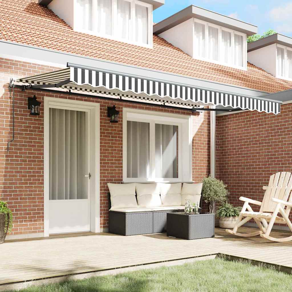 Retractable Awning Anthracite, White 400 x 200 cm