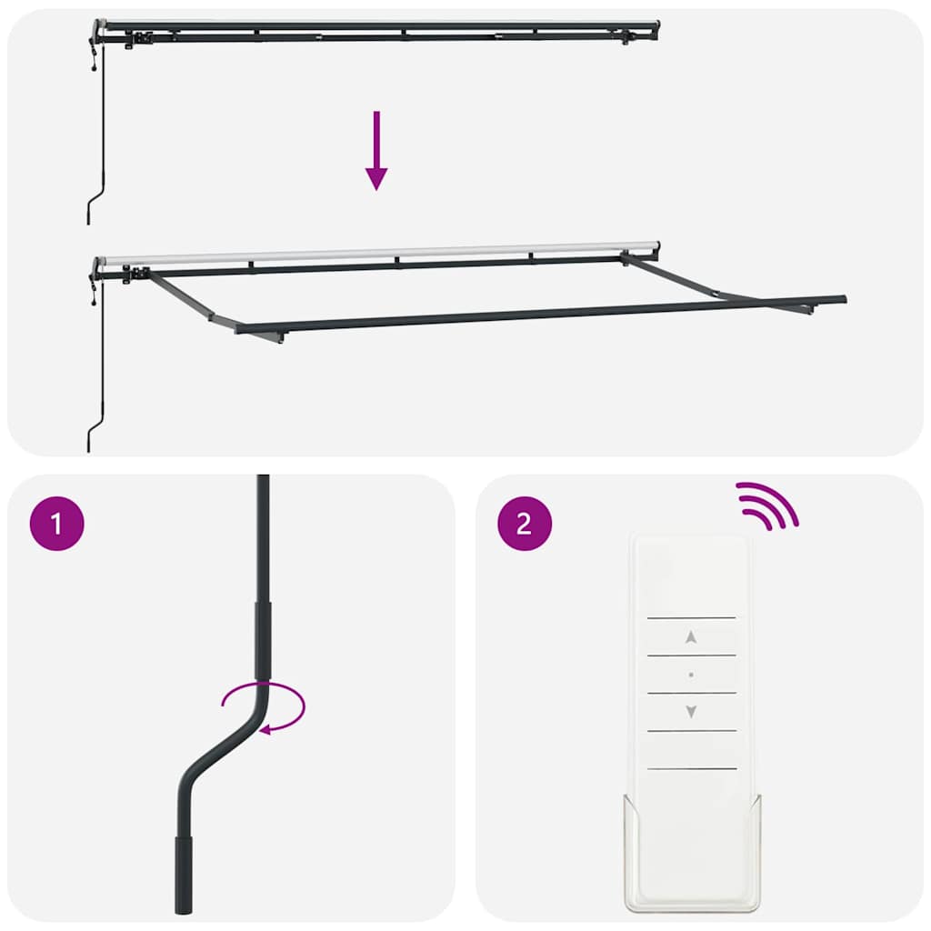 Retractable Awning Anthracite, White 400 x 200 cm