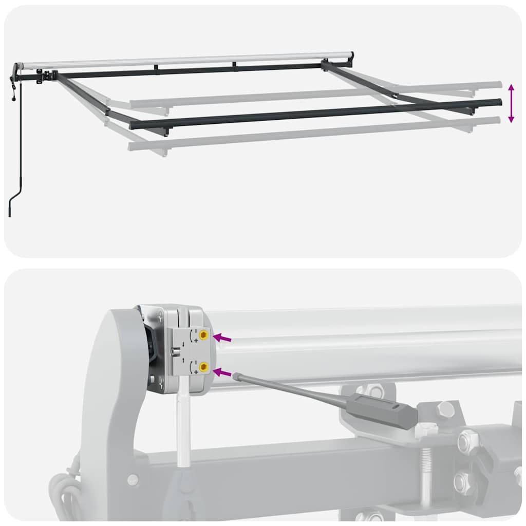 Retractable Awning Anthracite, White 400 x 200 cm