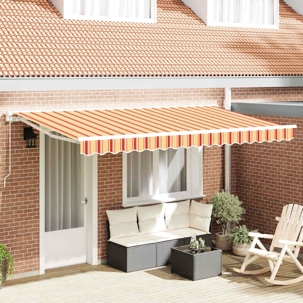 Retractable Awning Manual Multicolour Stripe 400x200 cm Fabric