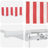 Retractable Awning Red, White 400 x 200 cm Polyester, Aluminium