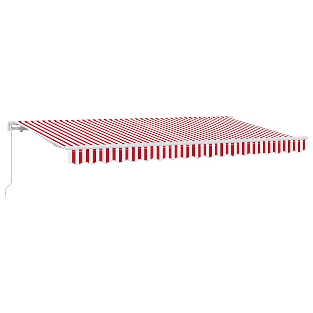 Retractable Awning Red, White 400 x 200 cm Polyester, Aluminium