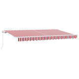 Retractable Awning Red, White 400 x 200 cm Polyester, Aluminium