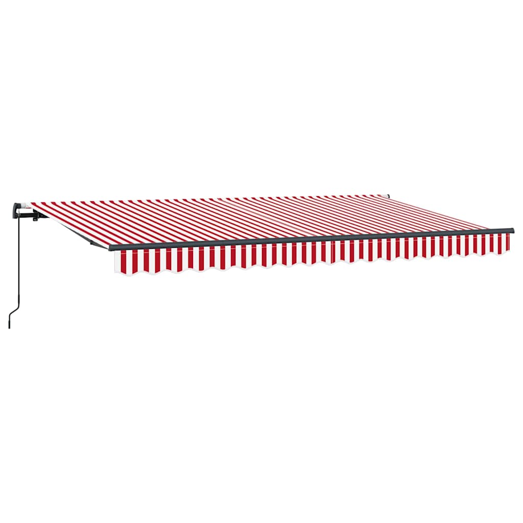 Retractable Awning Red, White 400 x 200 cm Polyester, Aluminium