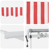Retractable Awning Red, White 400 x 200 cm Polyester, Aluminium