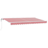 Retractable Awning Red, White 400 x 200 cm Polyester, Aluminium