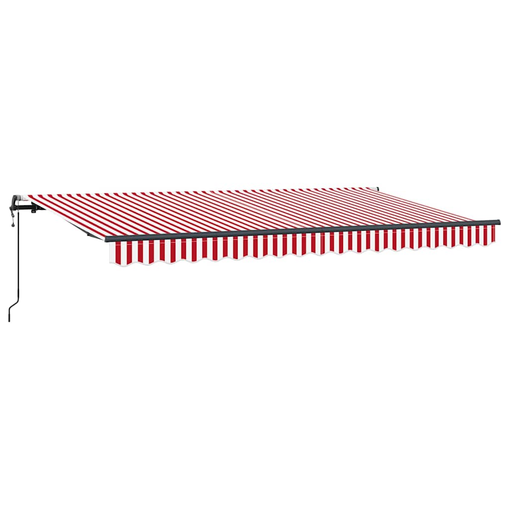Retractable Awning Red, White 400 x 200 cm Polyester, Aluminium