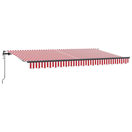 Retractable Awning Red, White 400 x 200 cm Polyester, Aluminium