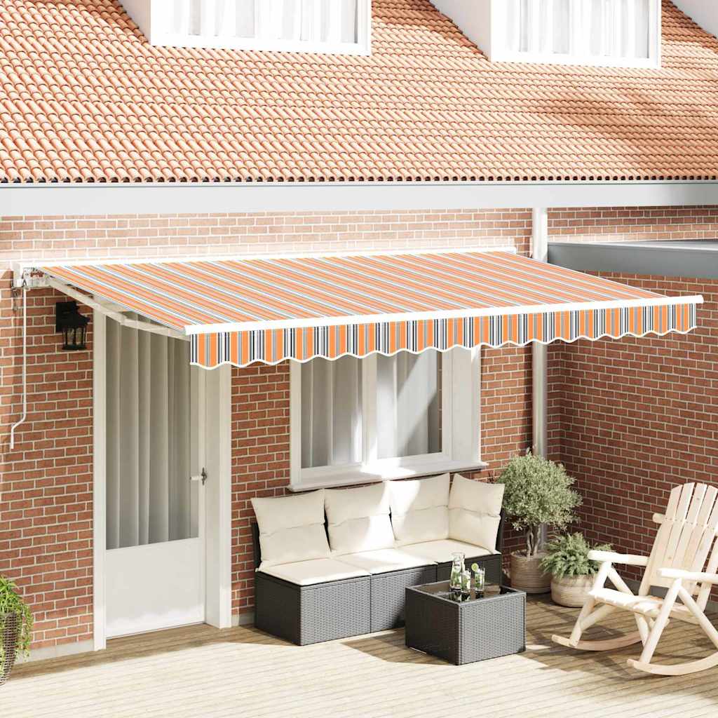 Retractable Awning Multicolour Stripe 400x200 cm Fabric