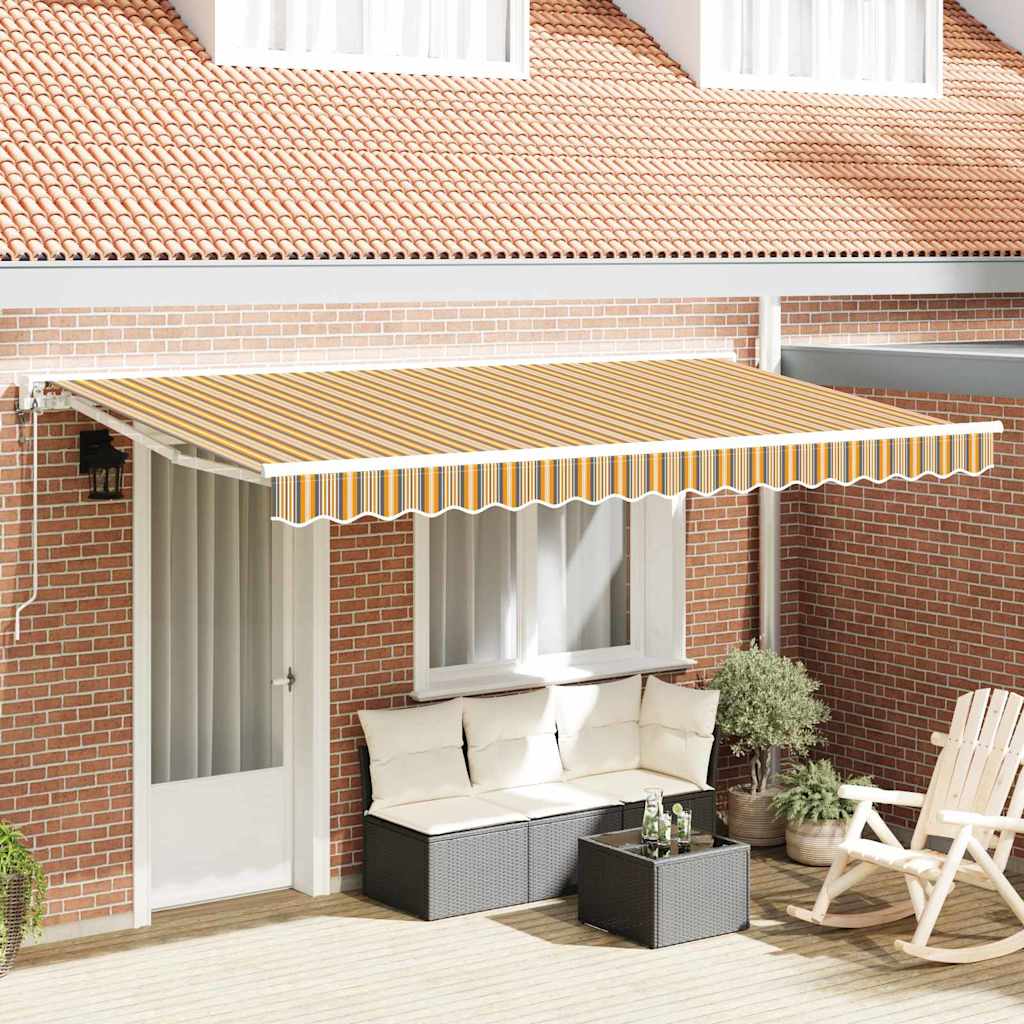 Retractable Awning Multicolour Stripe 400x200 cm Fabric