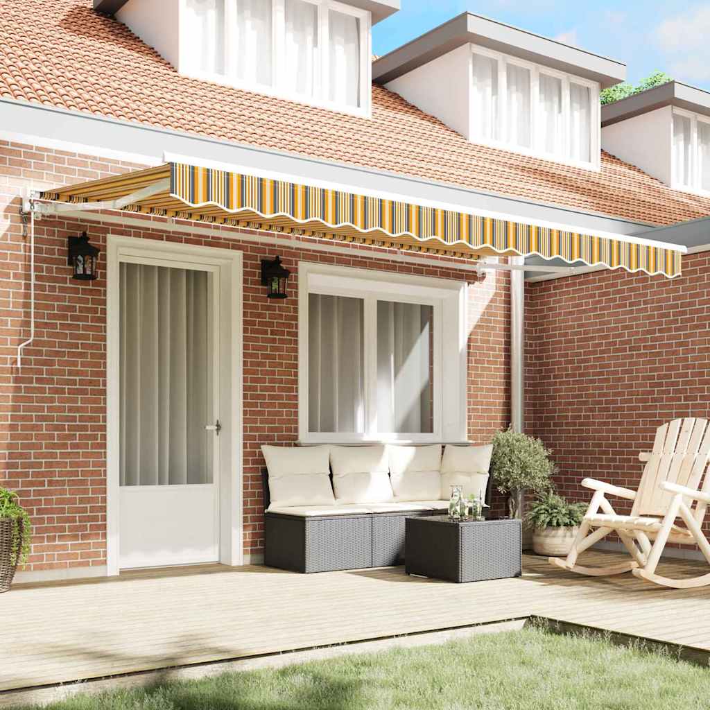 Retractable Awning Multicolour Stripe 400x200 cm Fabric