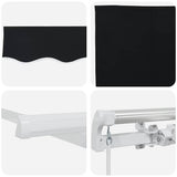Retractable Awning Black 400 x 200 cm Polyester, Aluminium