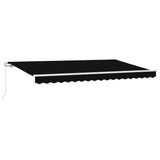 Retractable Awning Black 400 x 200 cm Polyester, Aluminium