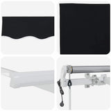 Retractable Awning Black 400 x 200 cm Polyester, Aluminium