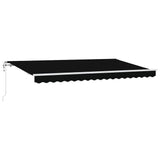 Retractable Awning Black 400 x 200 cm Polyester and Aluminium