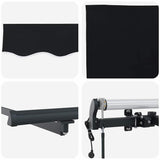 Retractable Awning Black 400 x 200 cm Polyester, Aluminium