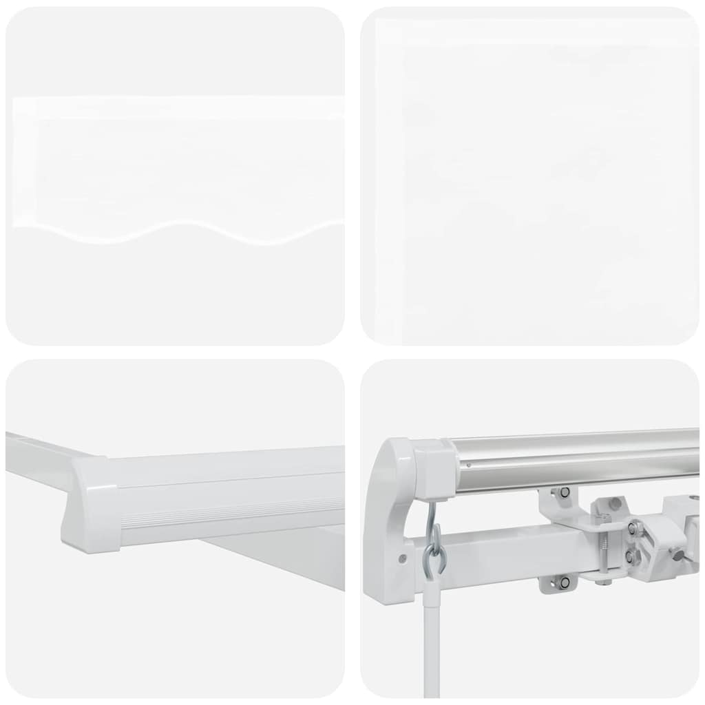Retractable Awning White 400 x 200 cm Polyester, Aluminium