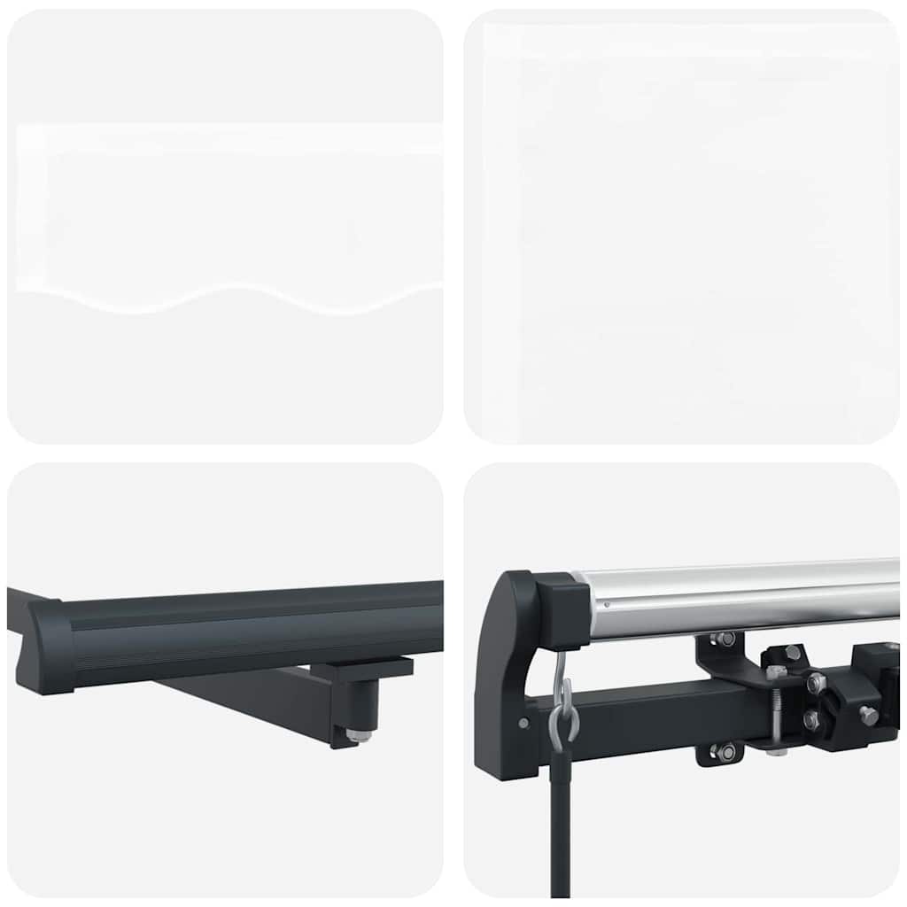 Retractable Awning White 400 x 200 cm Polyester, Aluminium